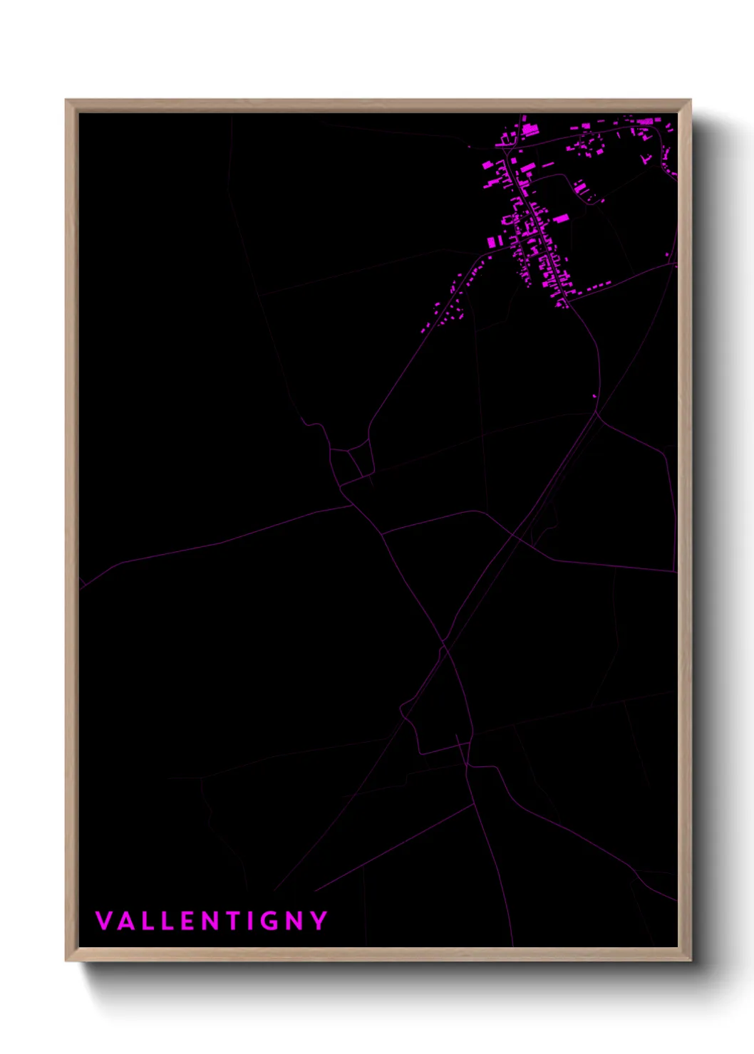 Une affiche de carte sur Vallentigny