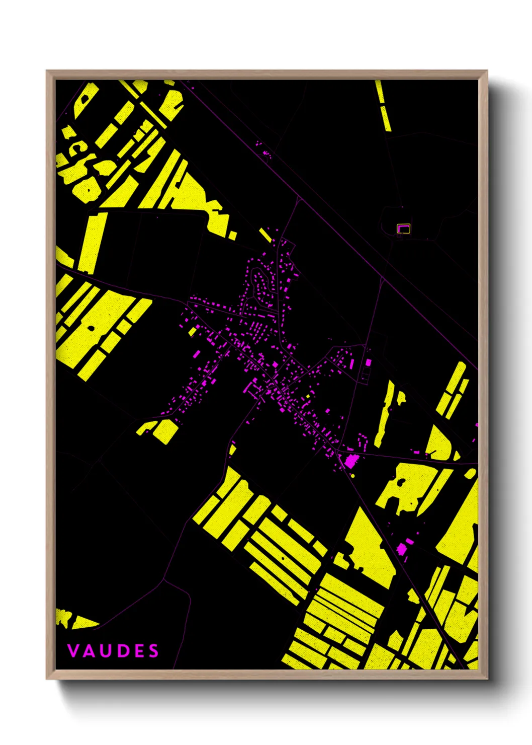 Une affiche de carte sur Vaudes