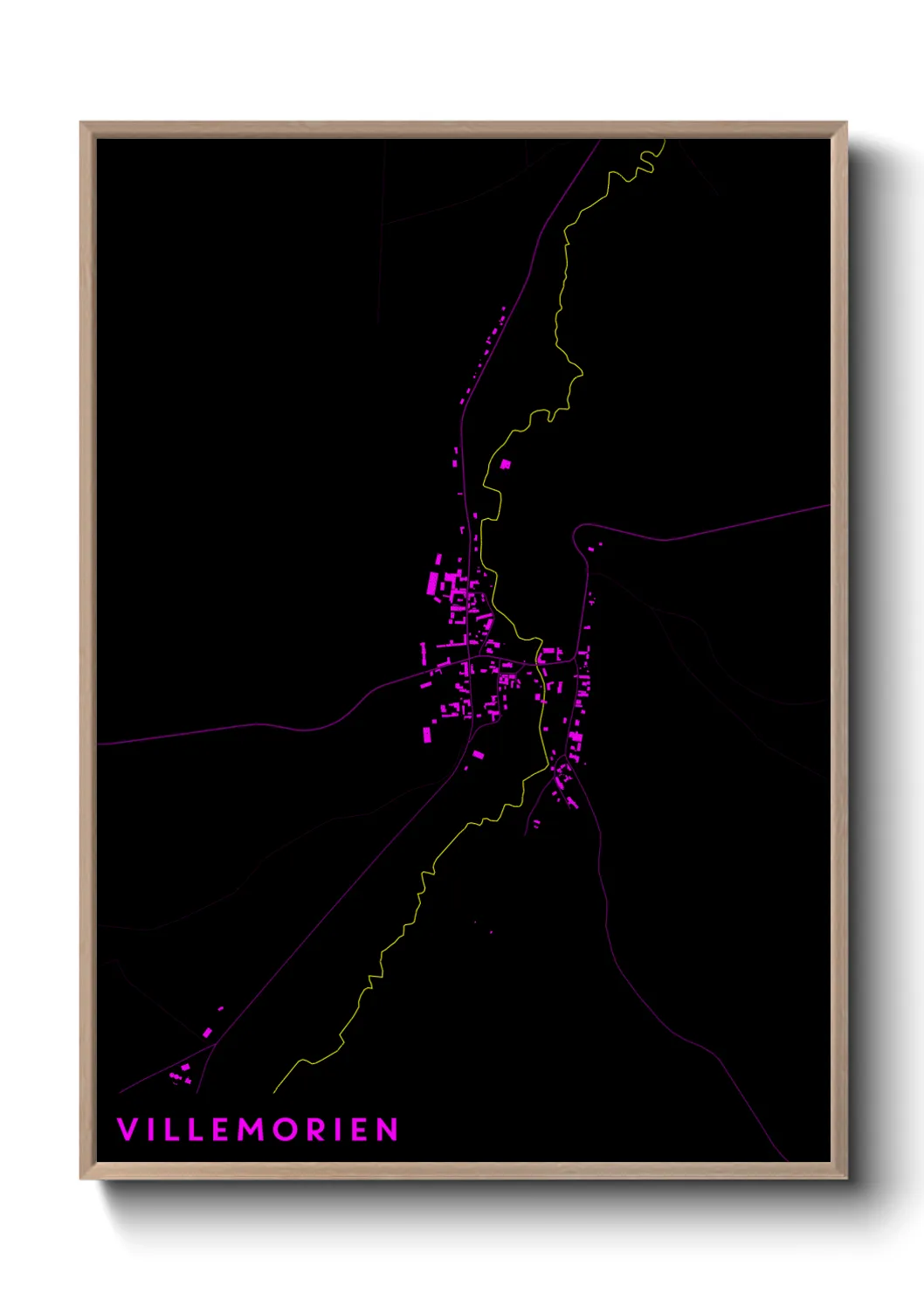 Une affiche de carte sur Villemorien