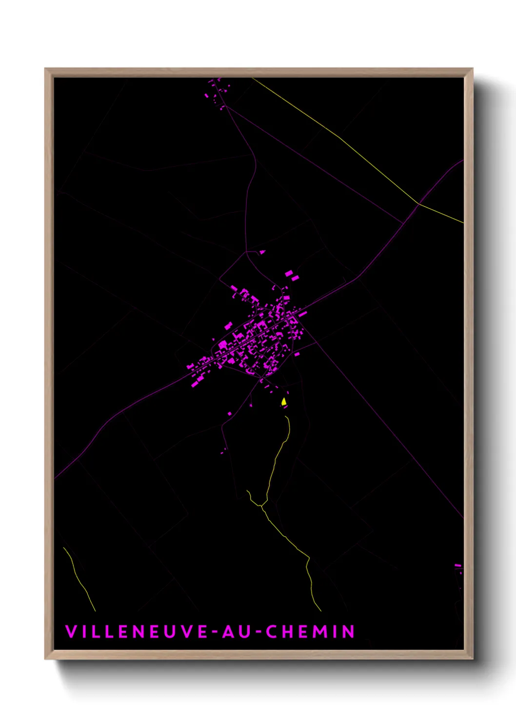 Une affiche de carte sur Villeneuve-au-Chemin