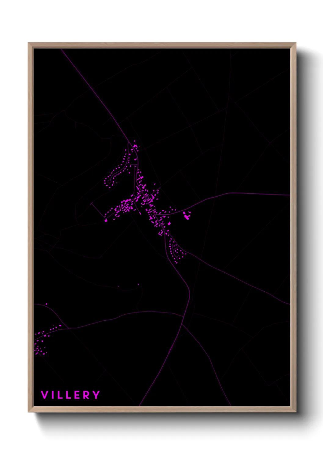 Une affiche de carte sur Villery