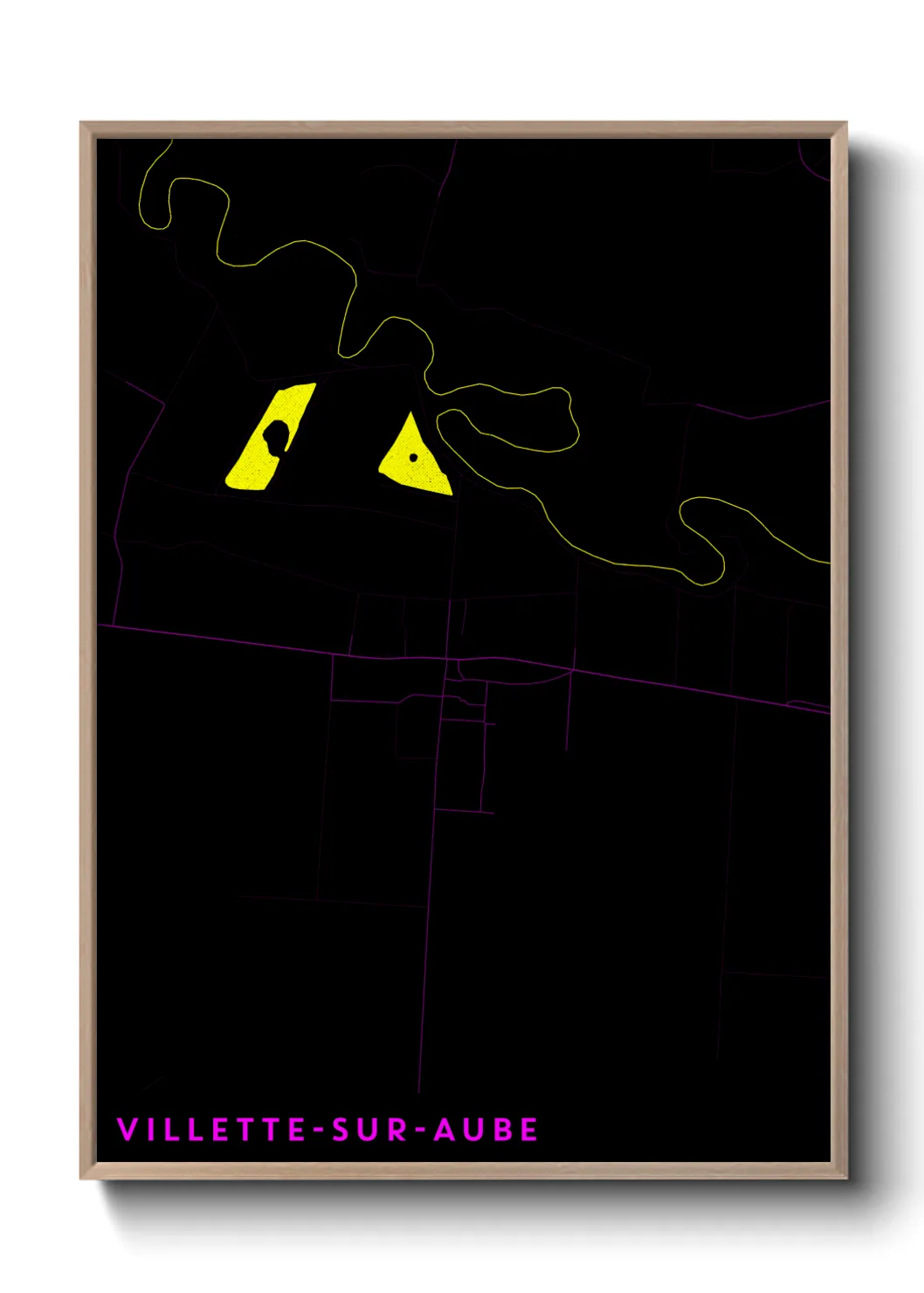 Une affiche de carte sur Villette-sur-Aube