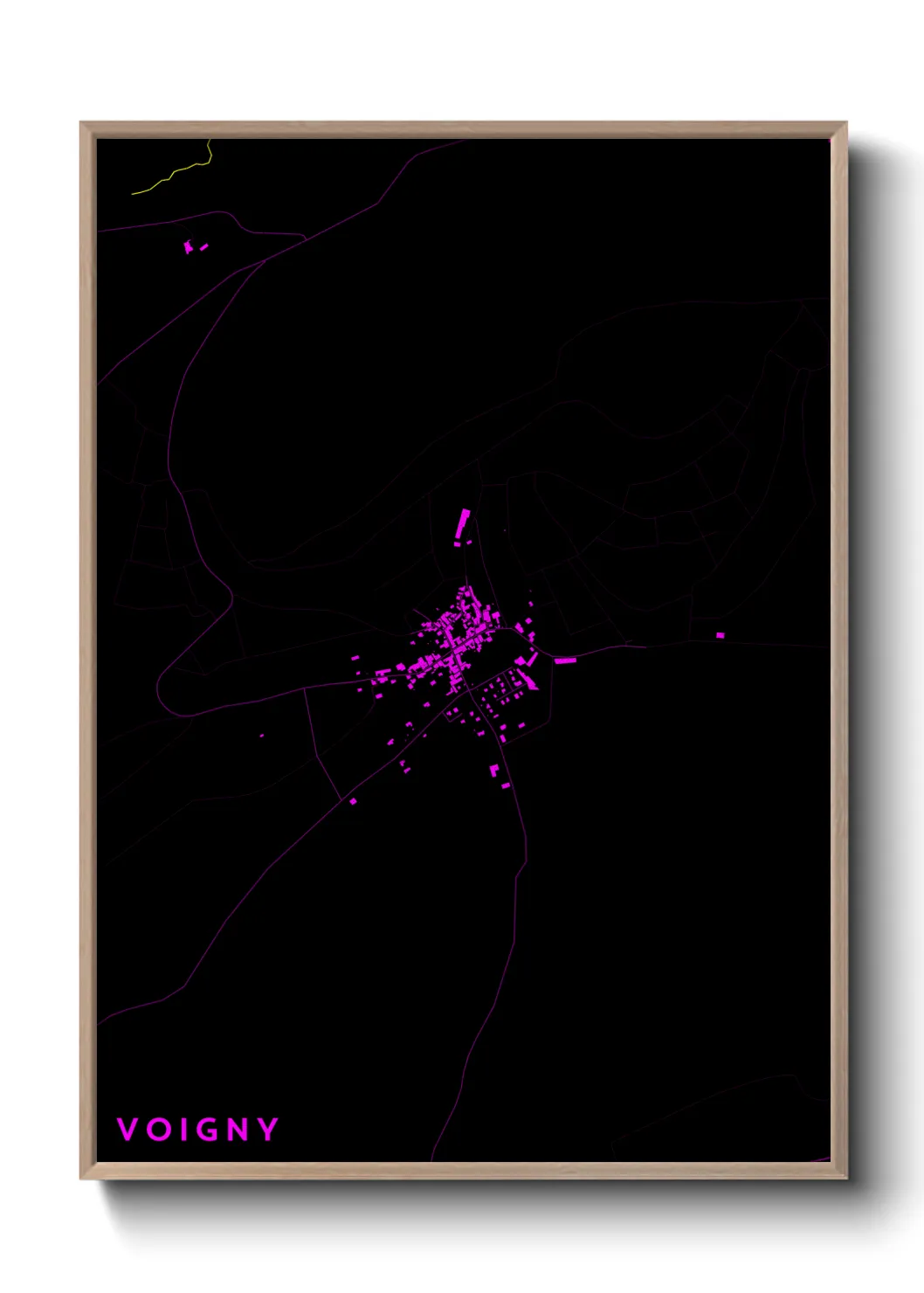 Une affiche de carte sur Voigny