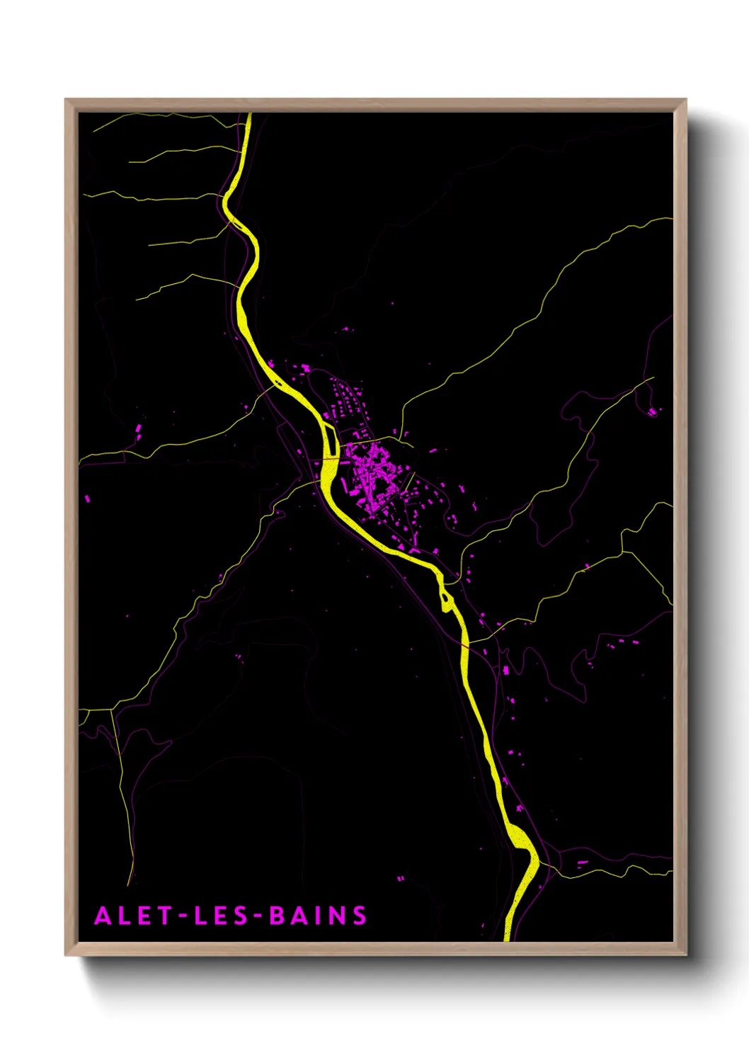 Une affiche de carte sur Alet-les-Bains