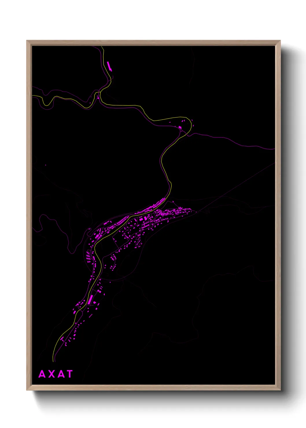 Une affiche de carte sur Axat