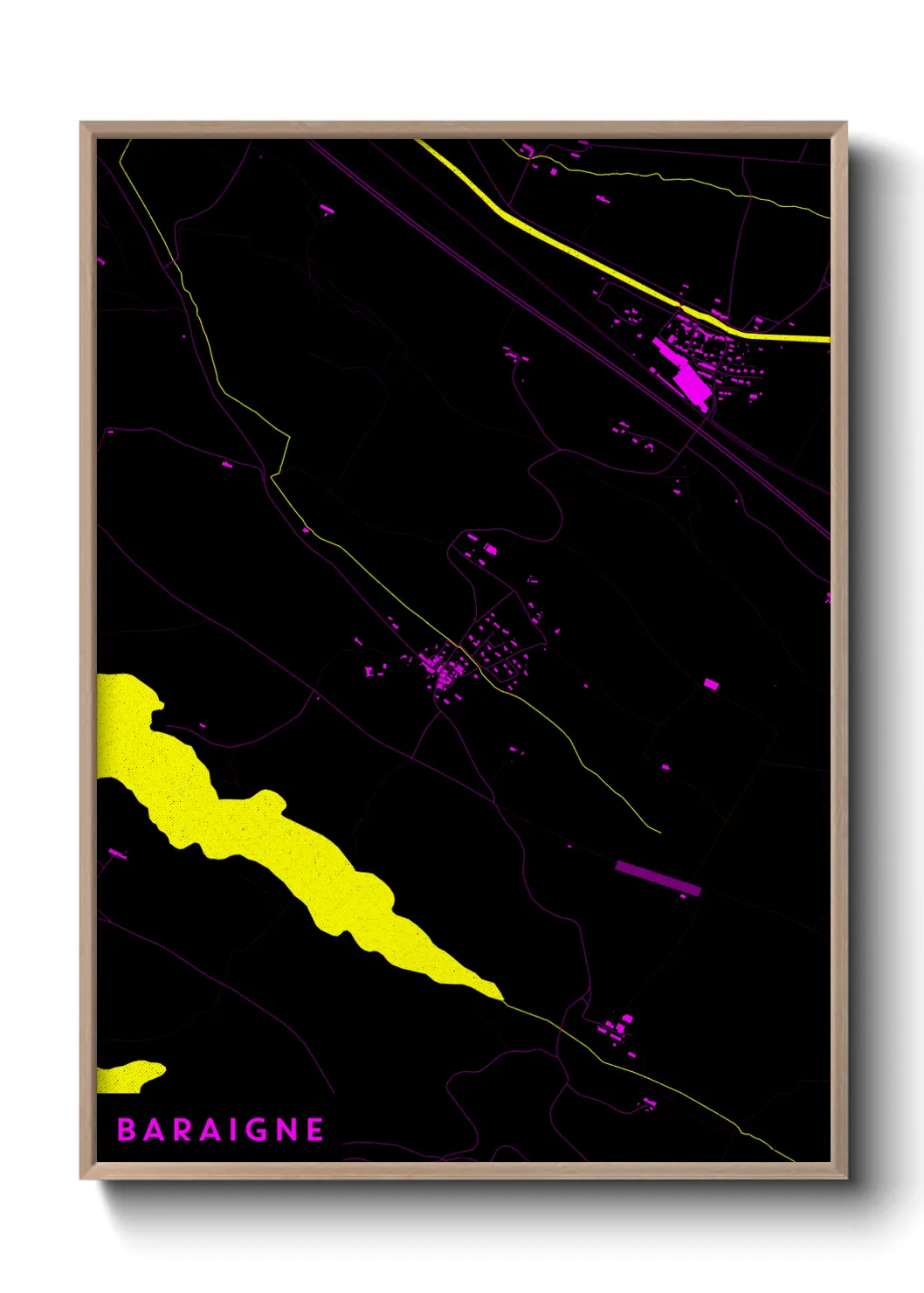 Une affiche de carte sur Baraigne