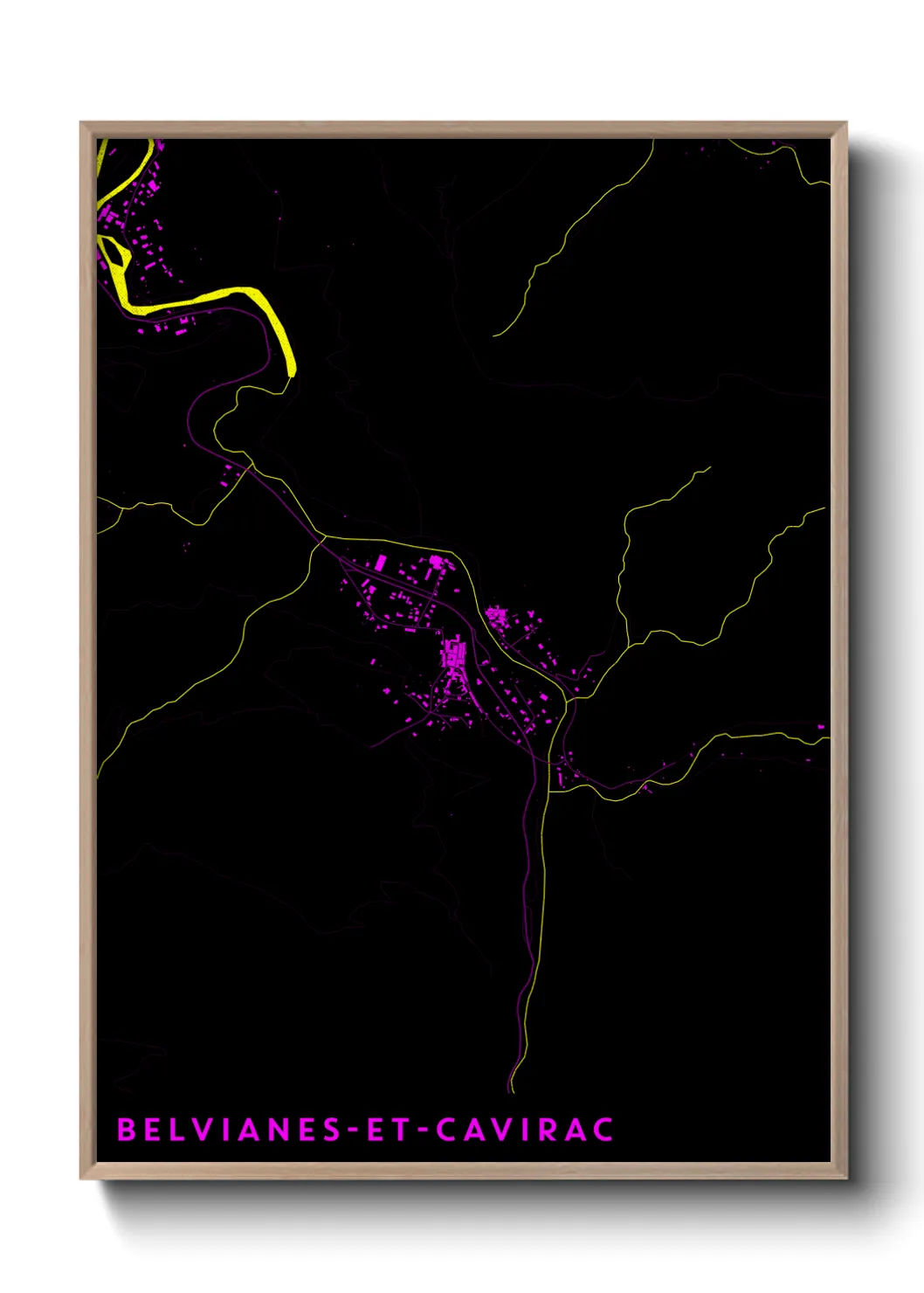 Une affiche de carte sur Belvianes-et-Cavirac