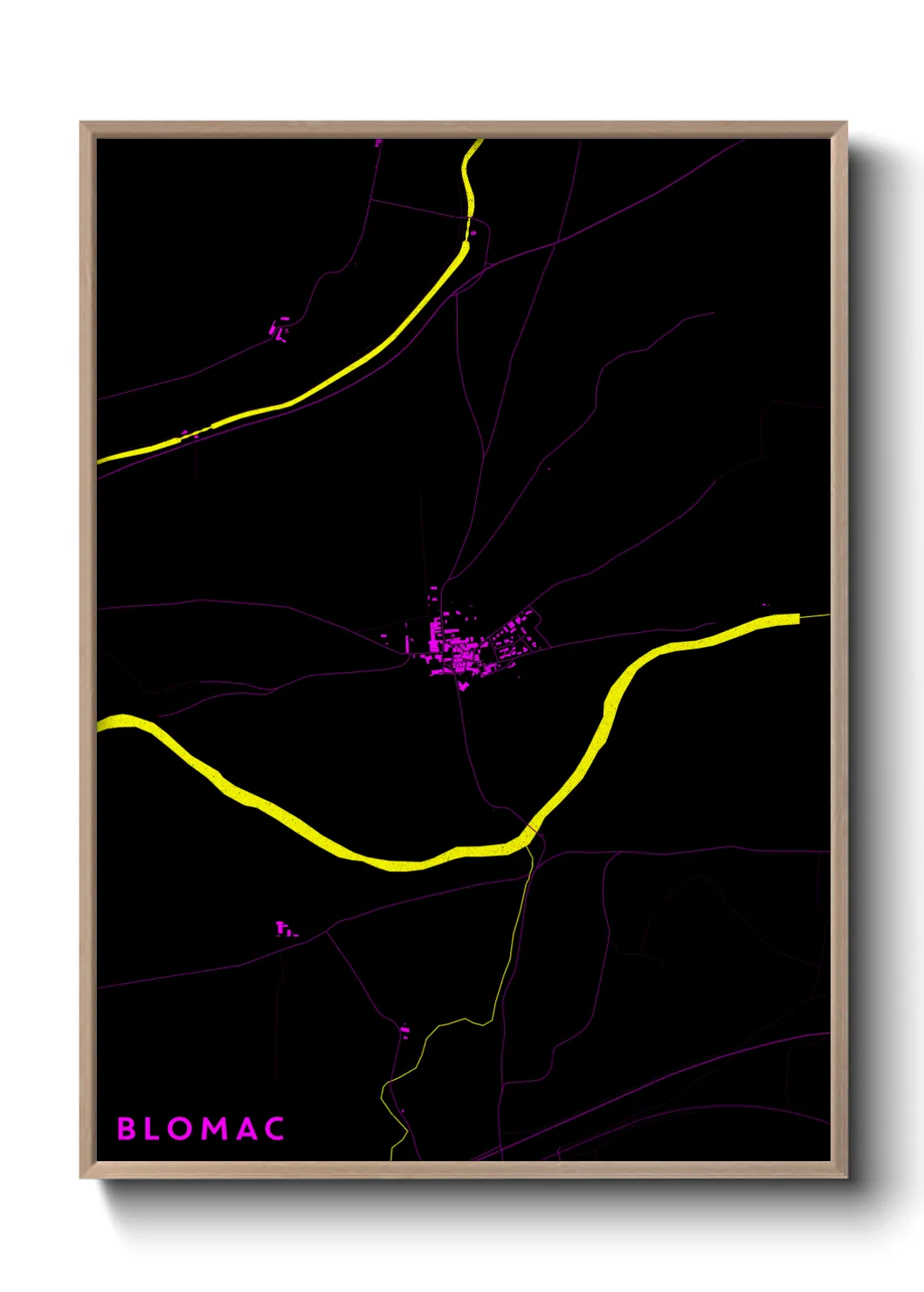 Une affiche de carte sur Blomac