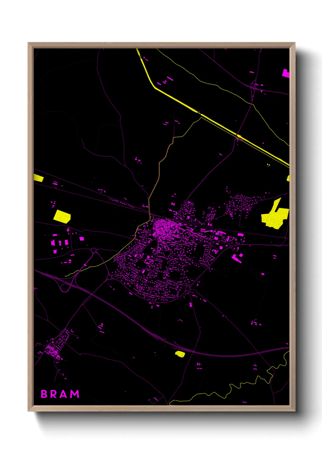 Une affiche de carte sur Bram