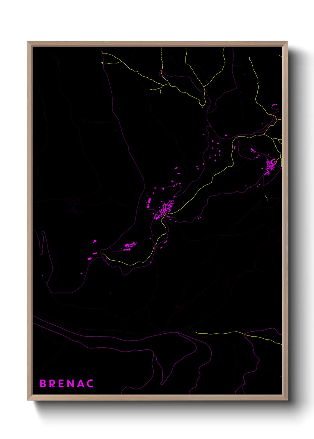 Une affiche de carte sur Brenac