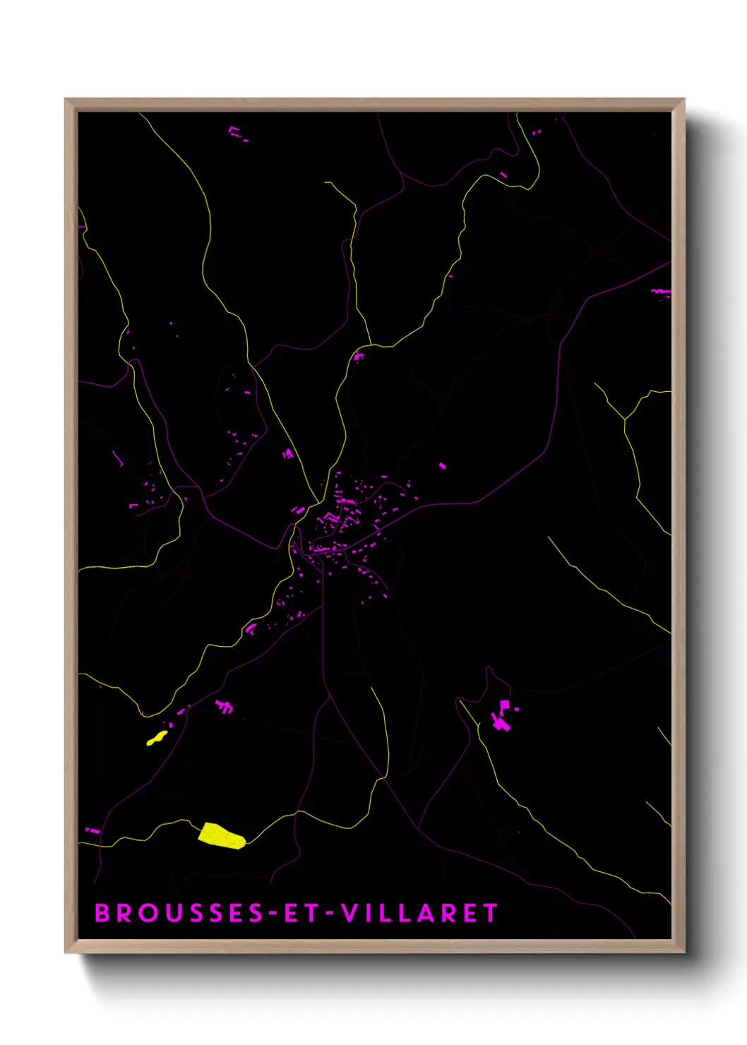 Une affiche de carte sur Brousses-et-Villaret