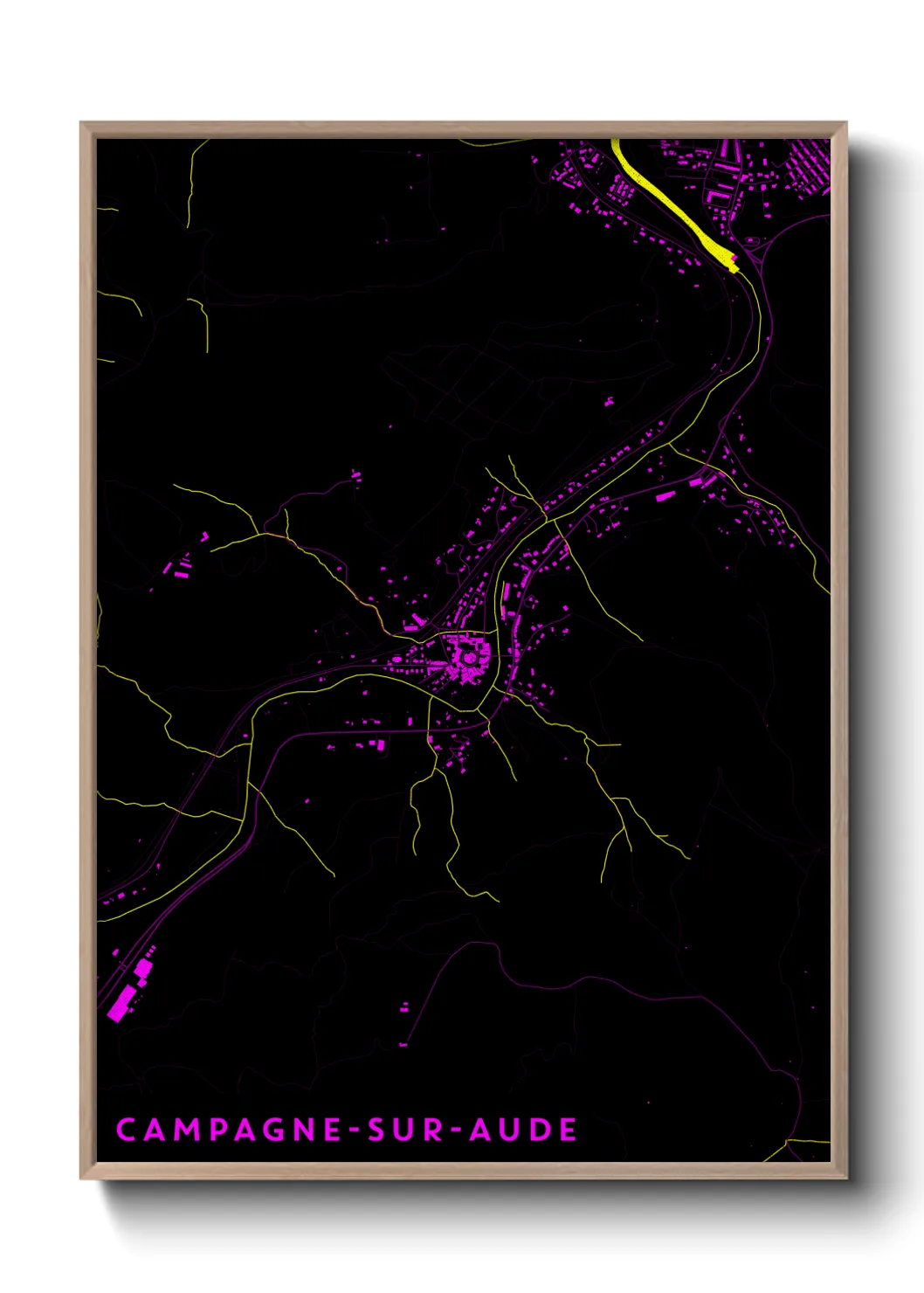 Une affiche de carte sur Campagne-sur-Aude