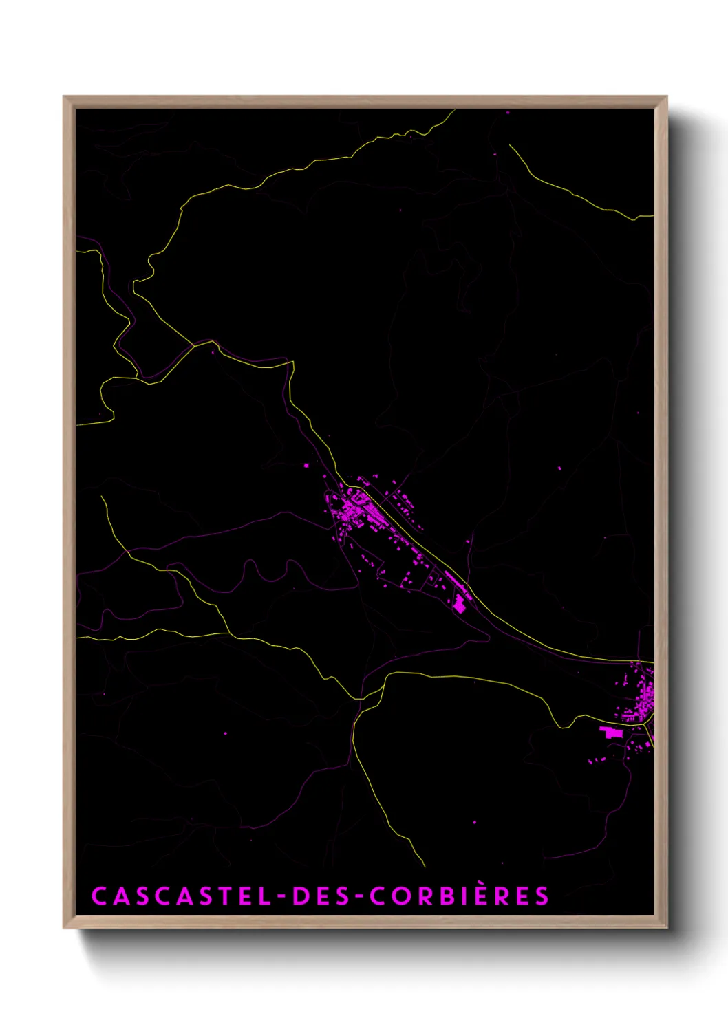 Une affiche de carte sur Cascastel-des-Corbières