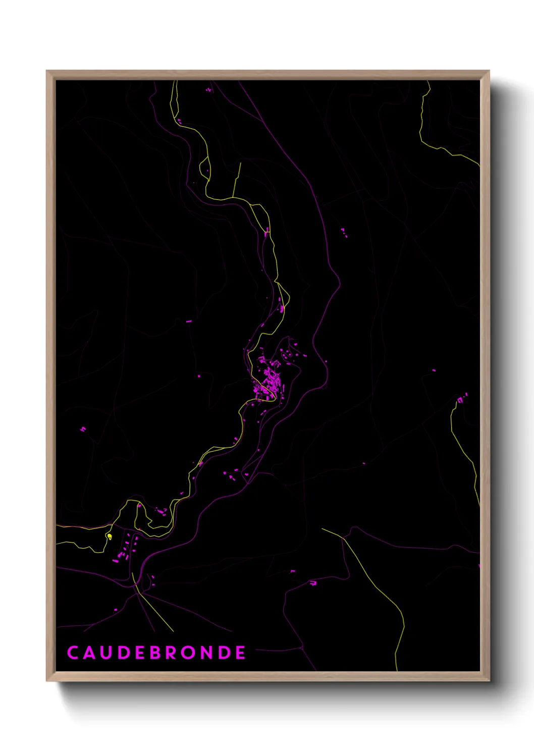 Une affiche de carte sur Caudebronde