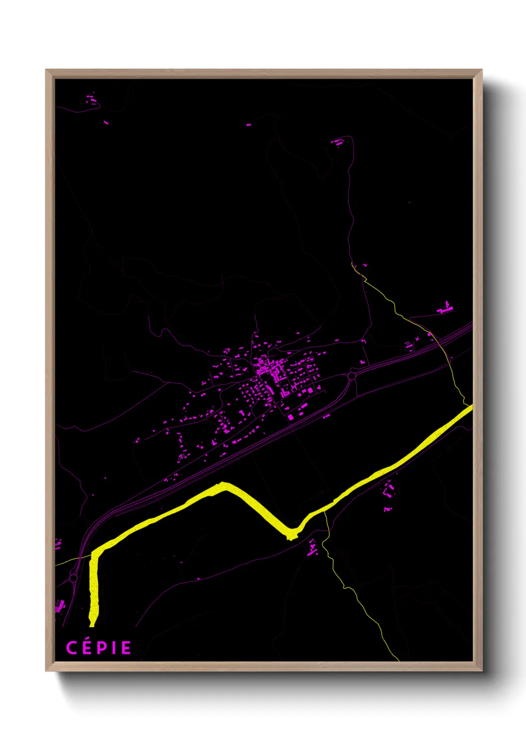 Une affiche de carte sur Cépie