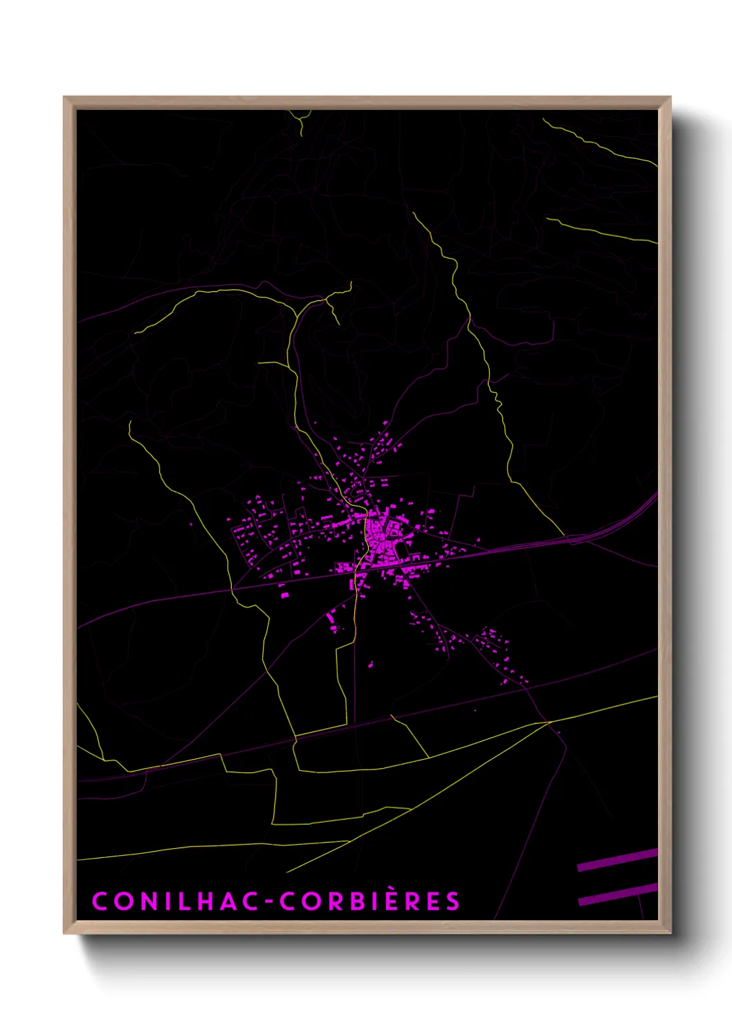 Une affiche de carte sur Conilhac-Corbières