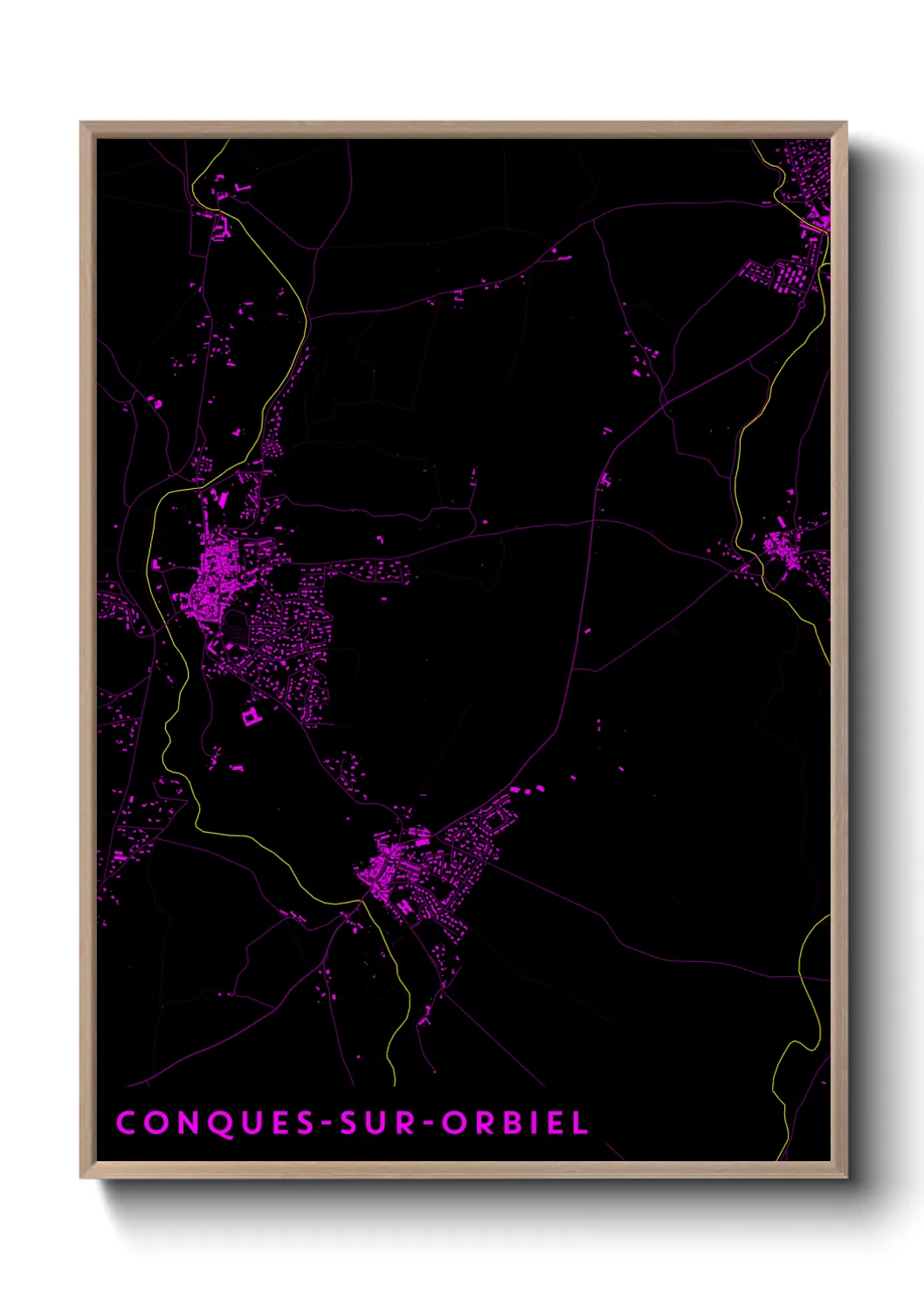 Une affiche de carte sur Conques-sur-Orbiel
