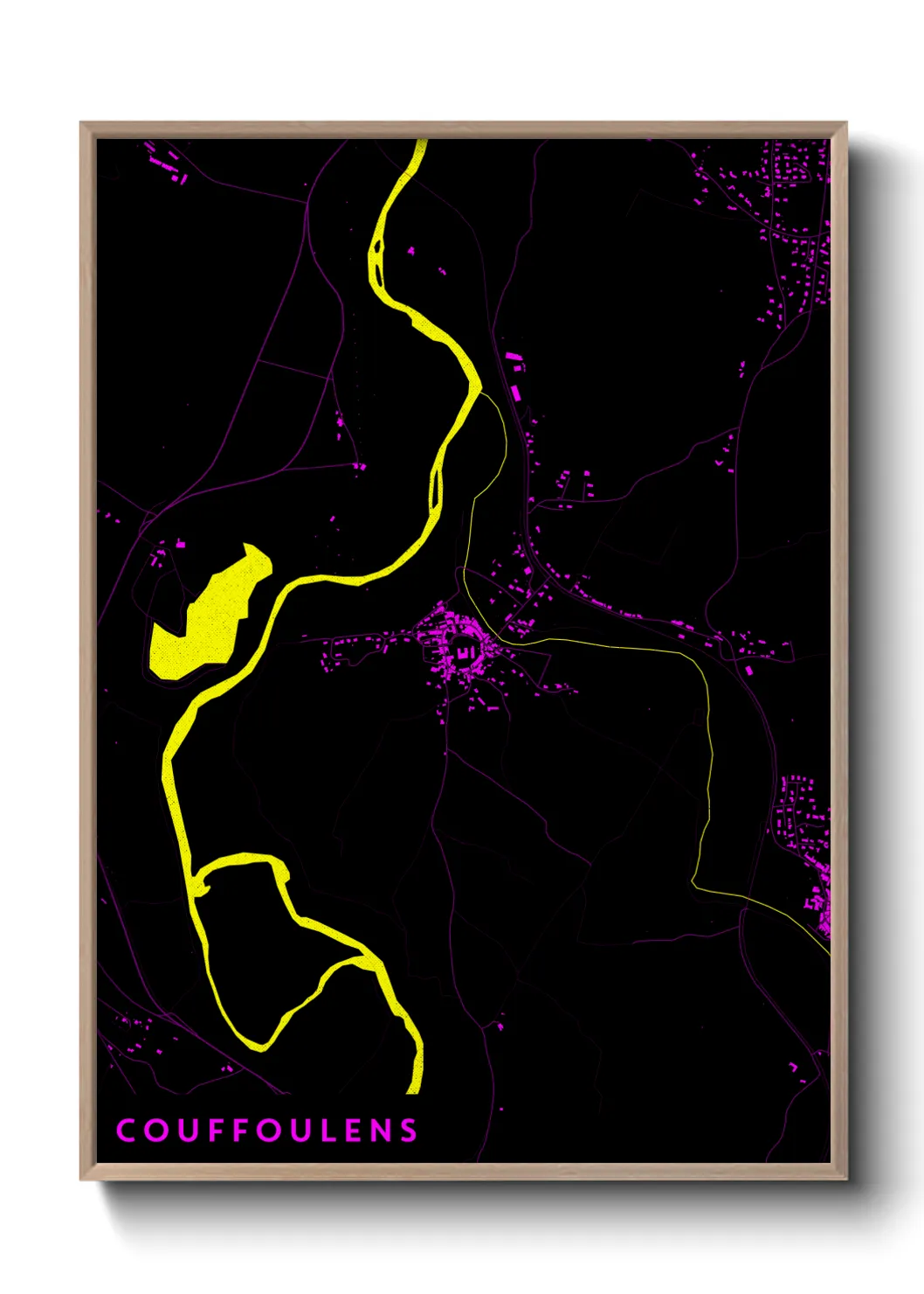 Une affiche de carte sur Couffoulens