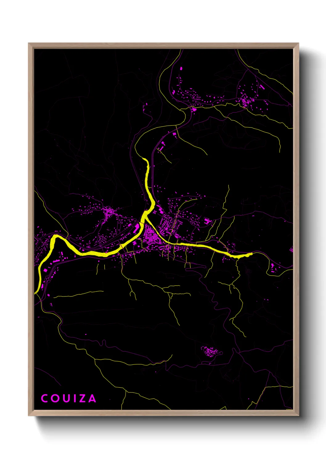 Une affiche de carte sur Couiza