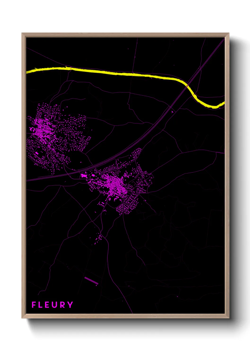 Une affiche de carte sur Fleury