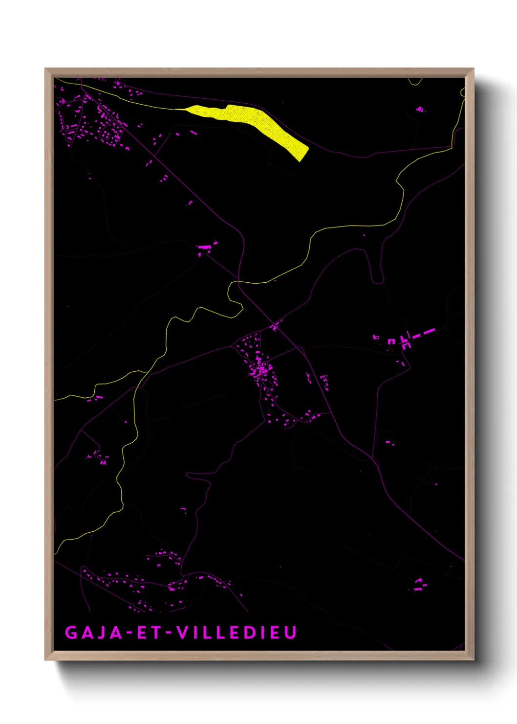 Une affiche de carte sur Gaja-et-Villedieu