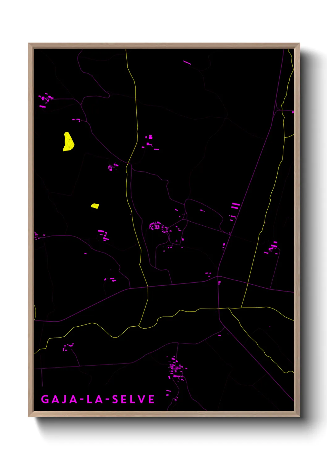 Une affiche de carte sur Gaja-la-Selve