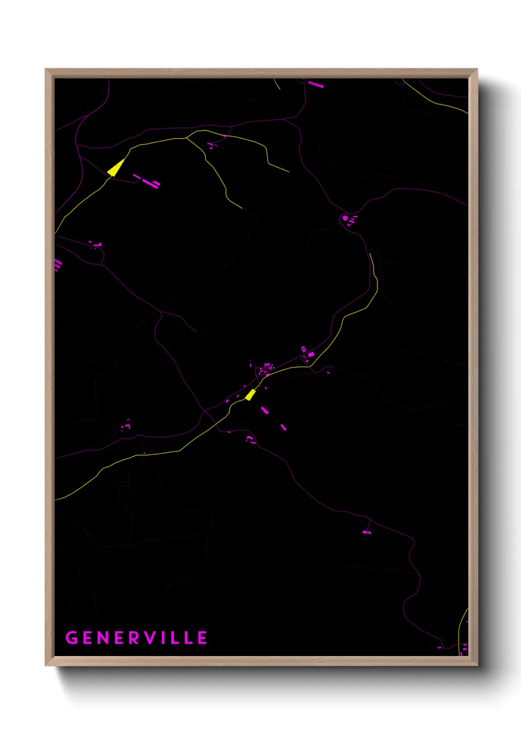 Une affiche de carte sur Generville