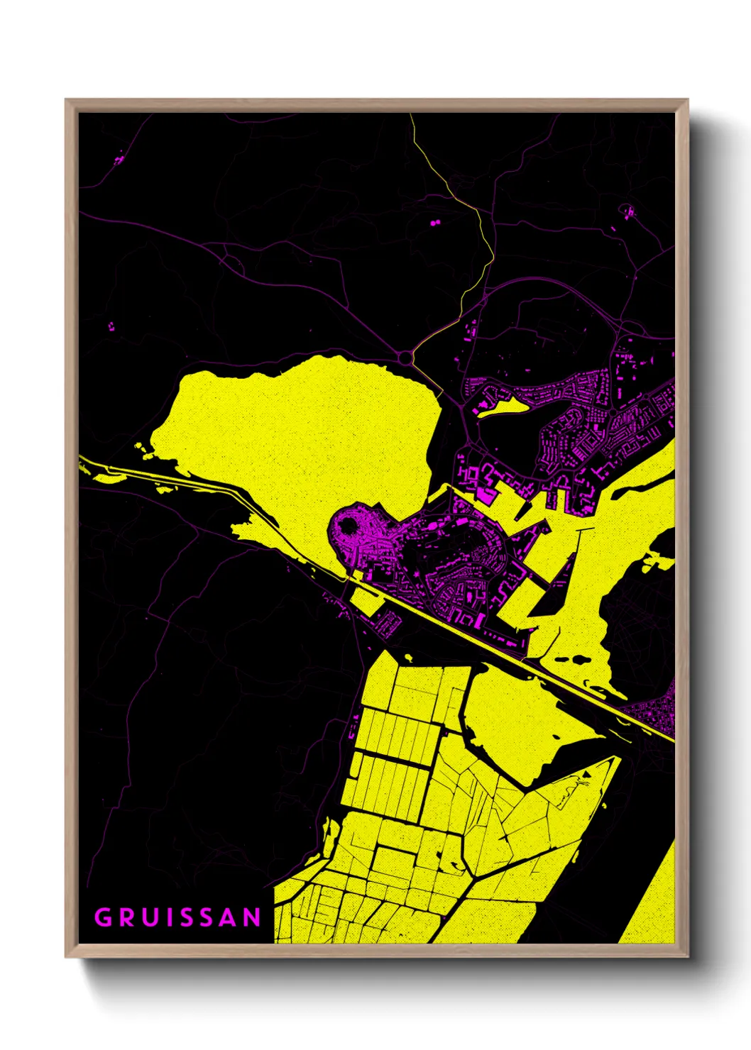 Une affiche de carte sur Gruissan