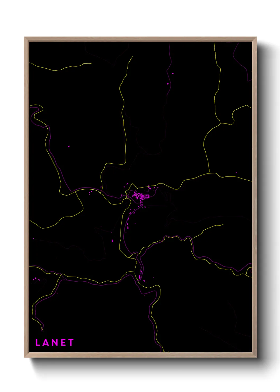 Une affiche de carte sur Lanet