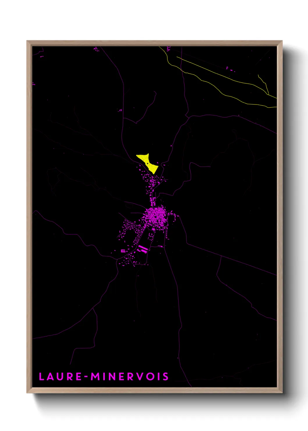 Une affiche de carte sur Laure-Minervois