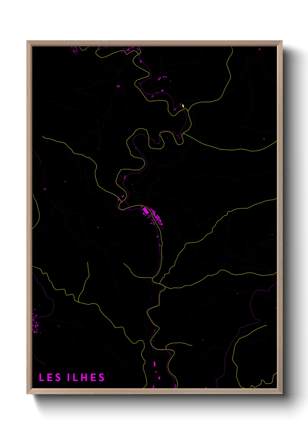 Une affiche de carte sur Les Ilhes