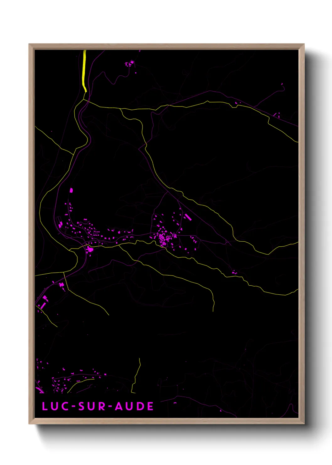 Une affiche de carte sur Luc-sur-Aude