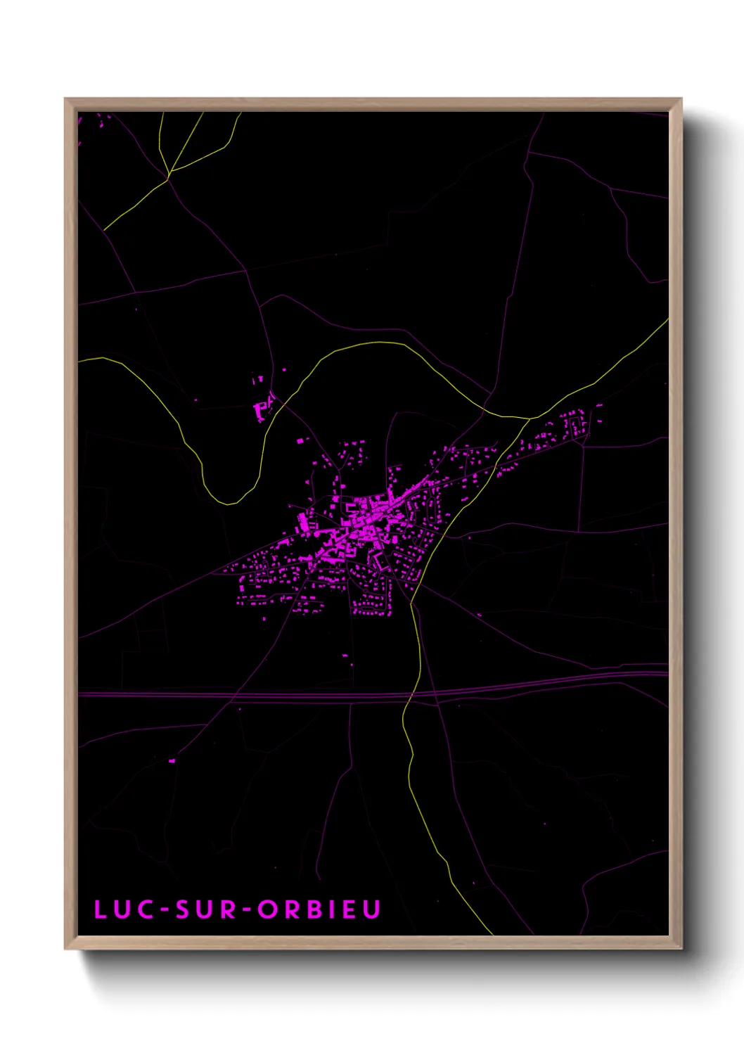 Une affiche de carte sur Luc-sur-Orbieu