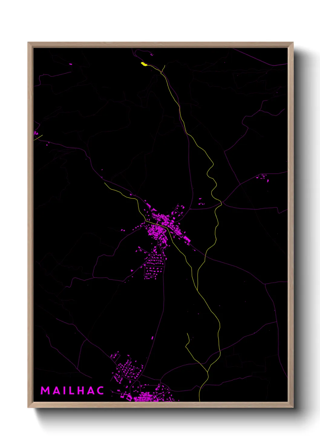 Une affiche de carte sur Mailhac