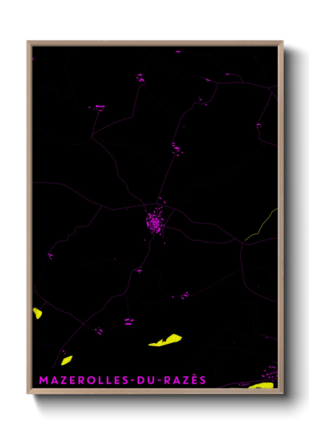 Une affiche de carte sur Mazerolles-du-Razès