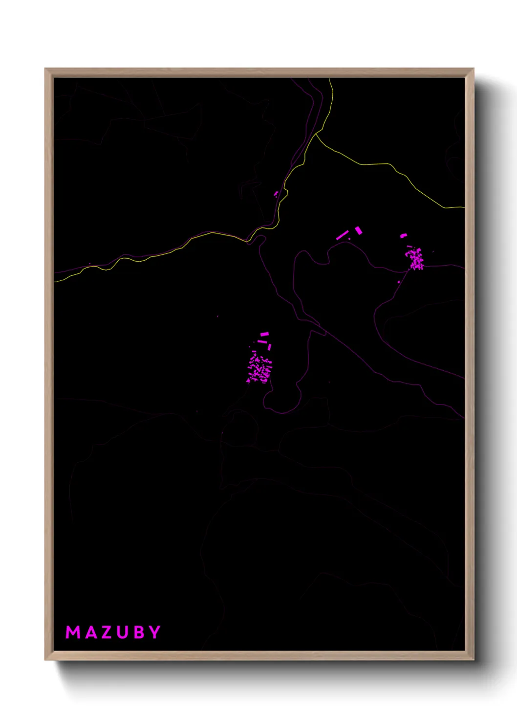 Une affiche de carte sur Mazuby