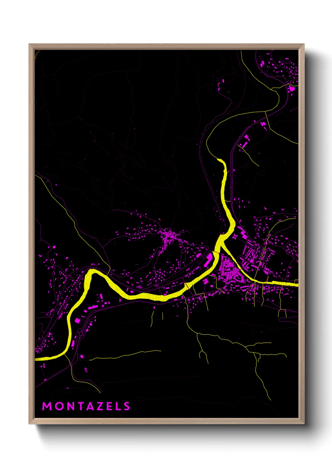 Une affiche de carte sur Montazels