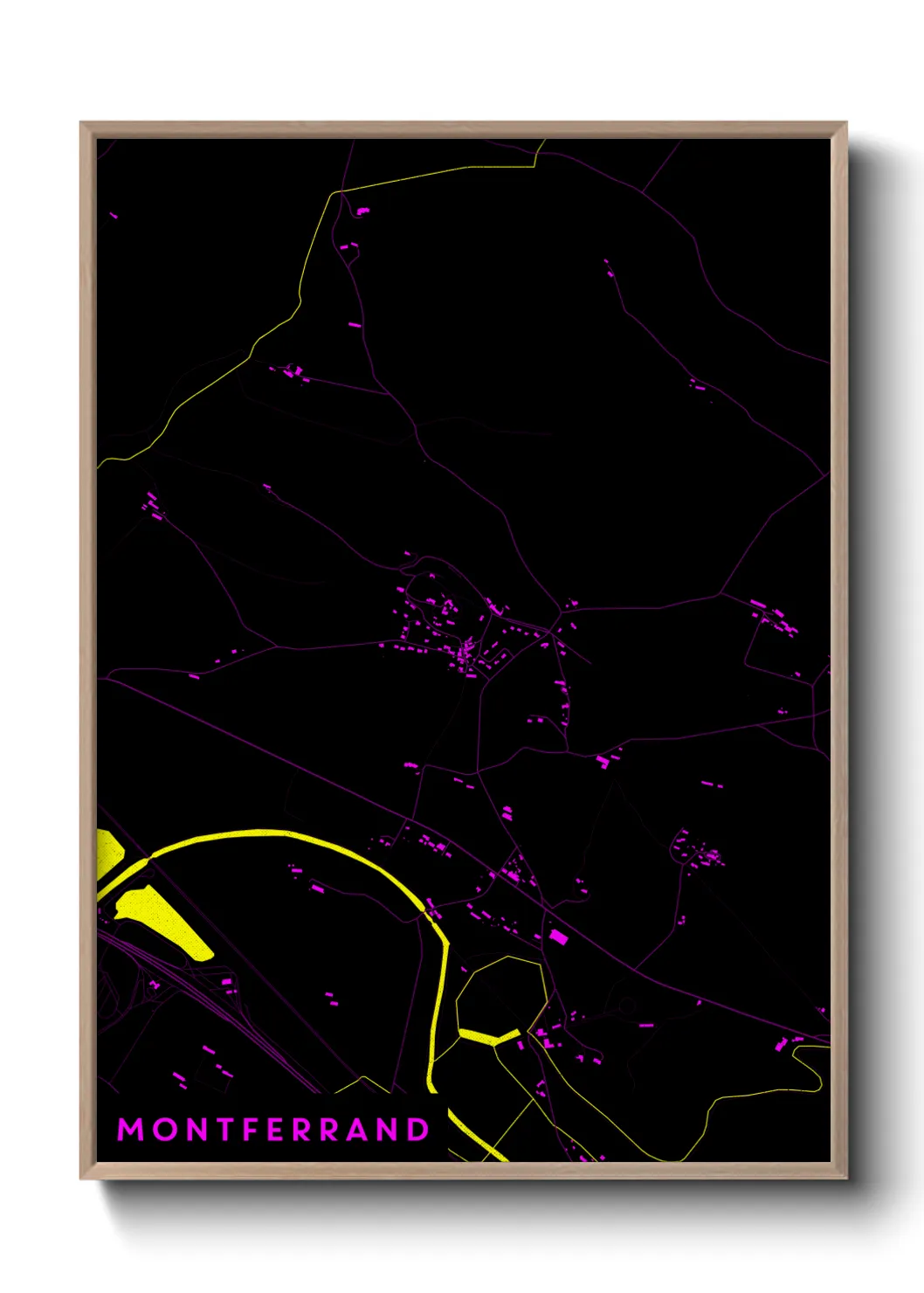 Une affiche de carte sur Montferrand