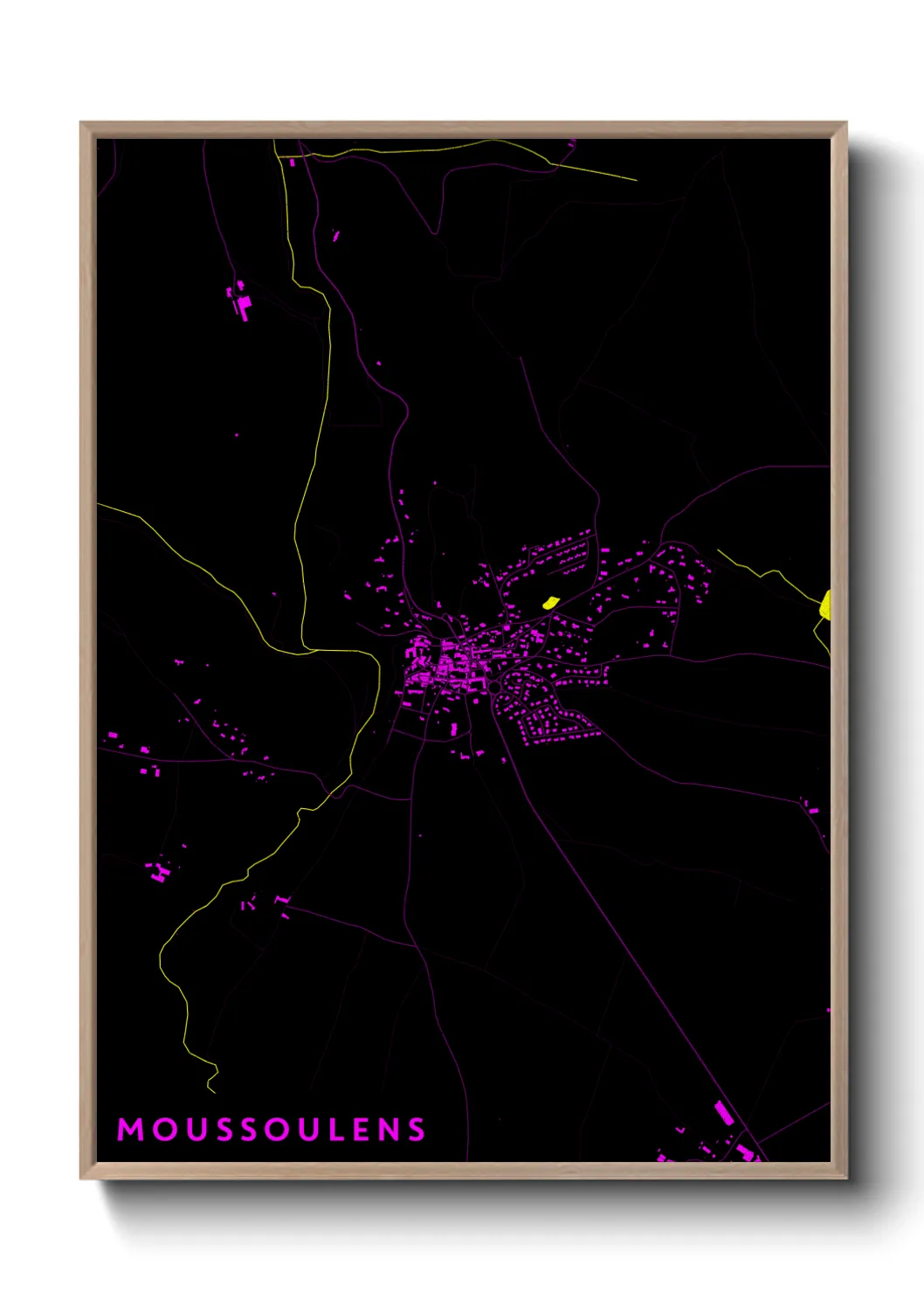 Une affiche de carte sur Moussoulens