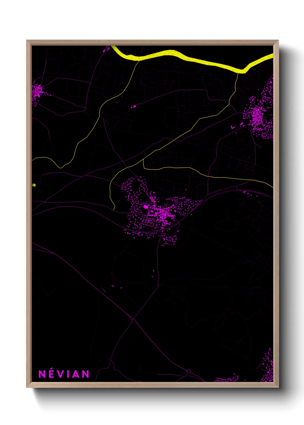 Une affiche de carte sur Névian