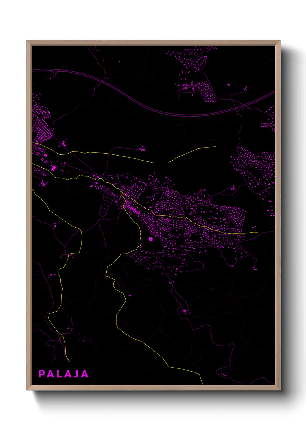 Une affiche de carte sur Palaja