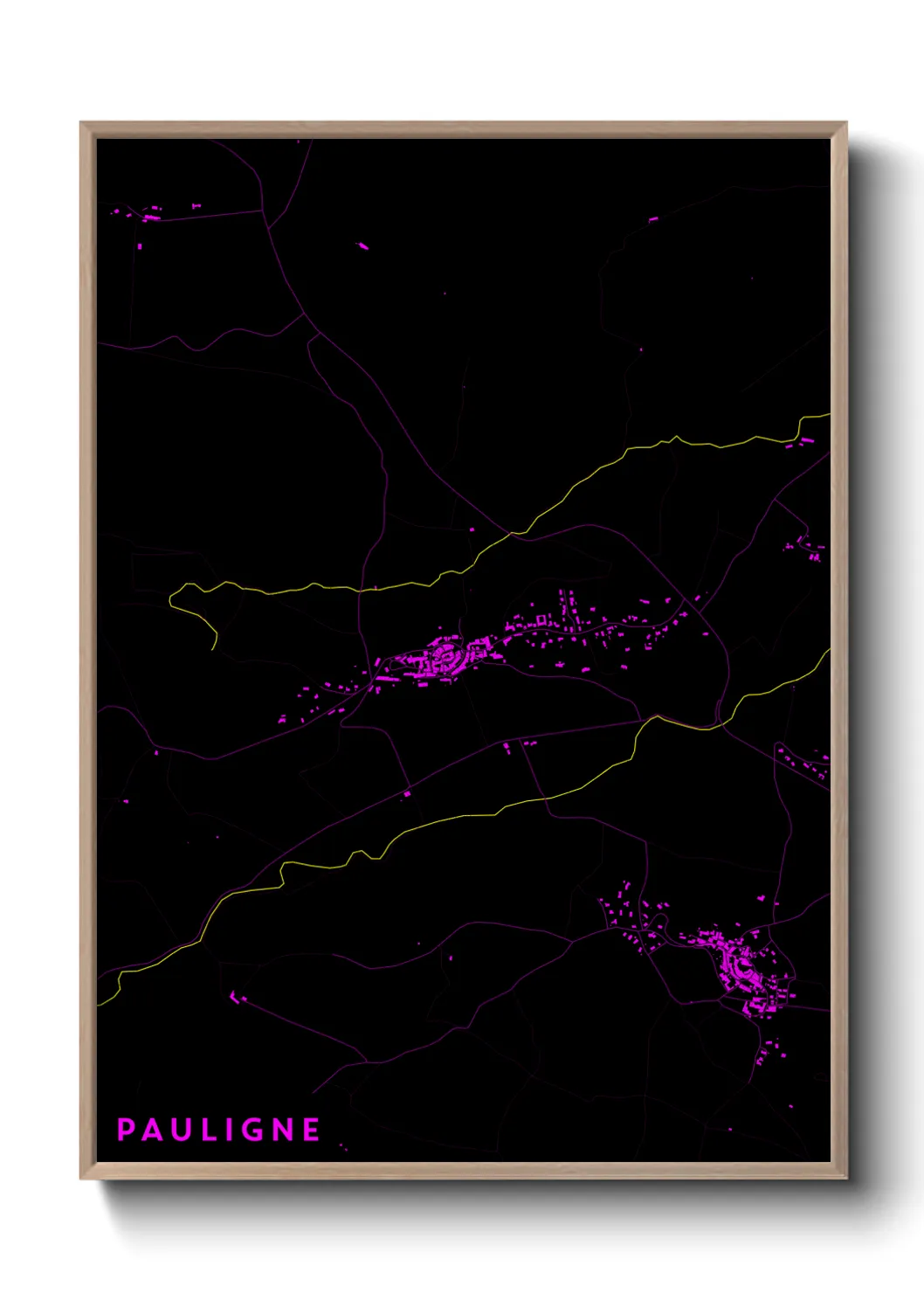 Une affiche de carte sur Pauligne