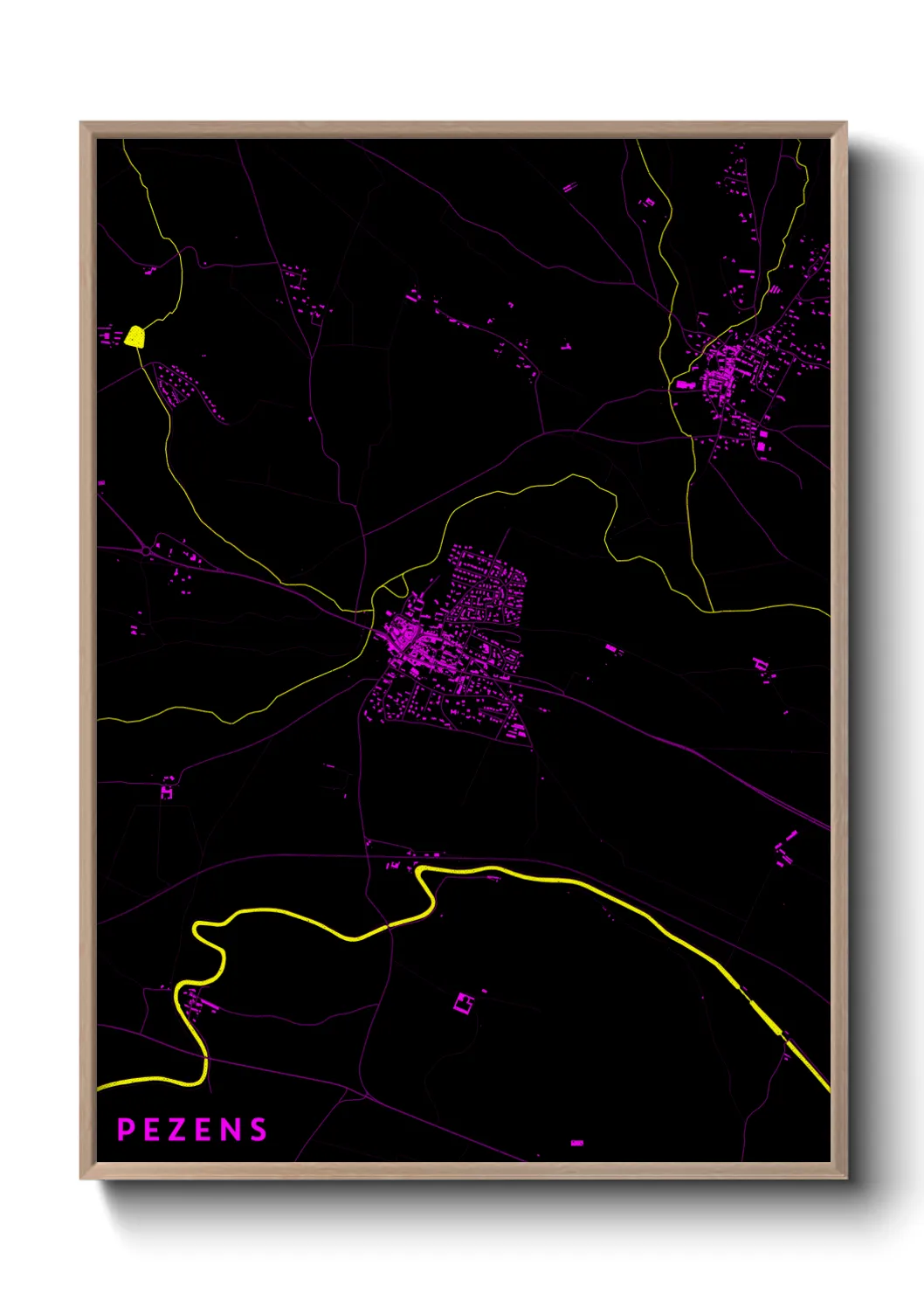 Une affiche de carte sur Pezens