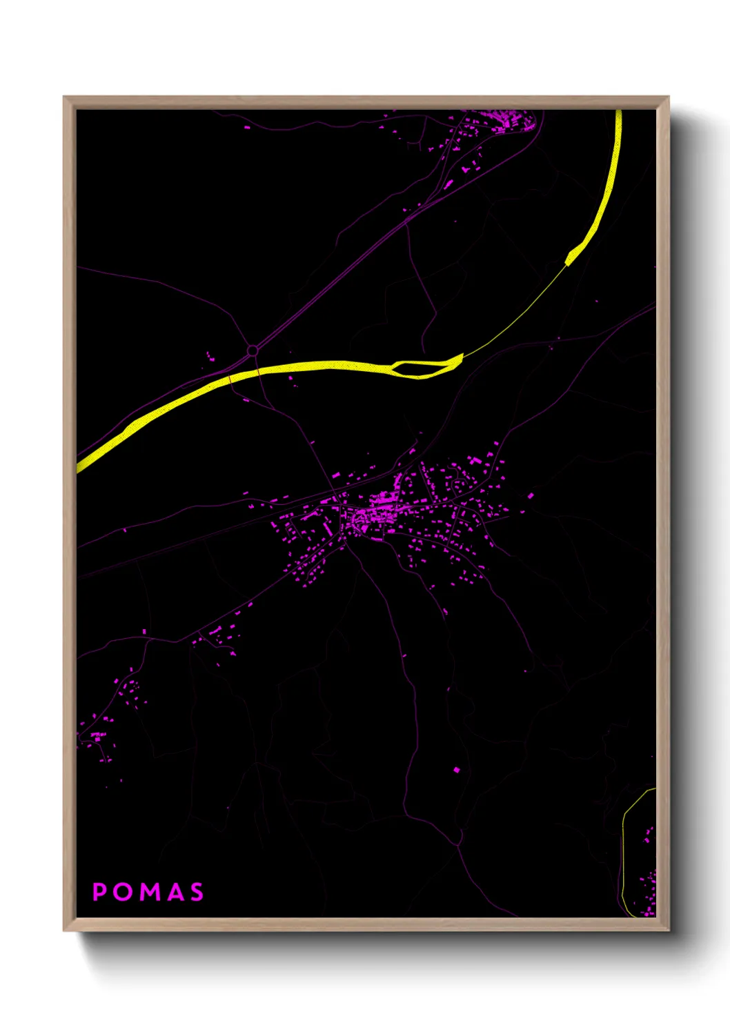 Une affiche de carte sur Pomas