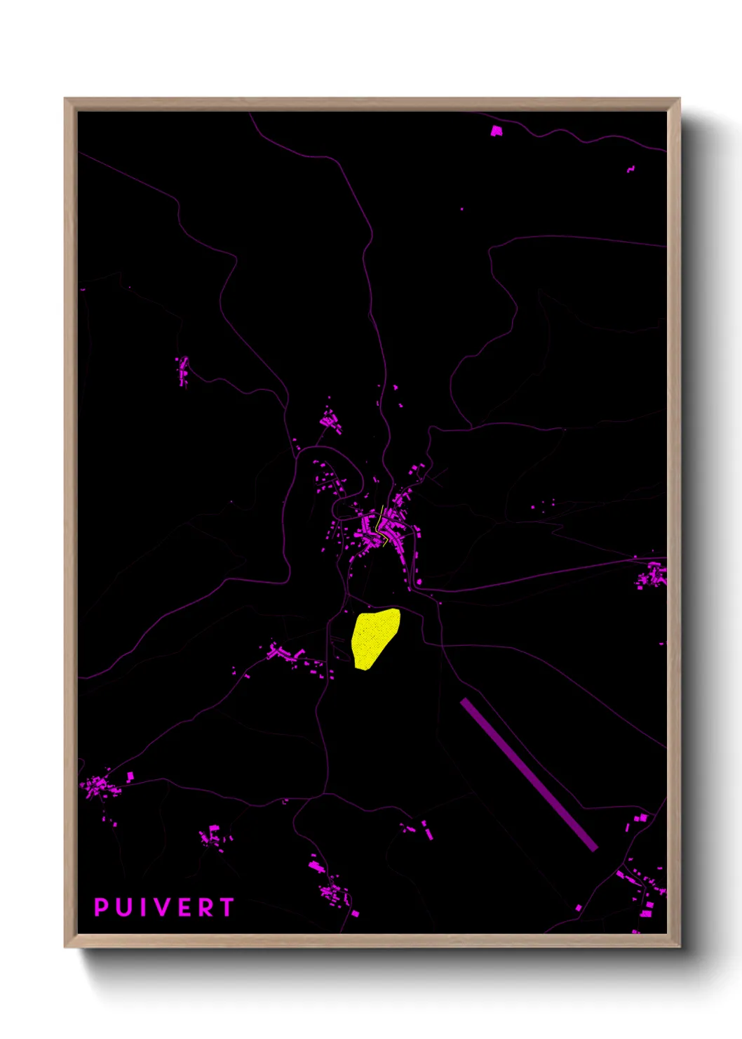 Une affiche de carte sur Puivert