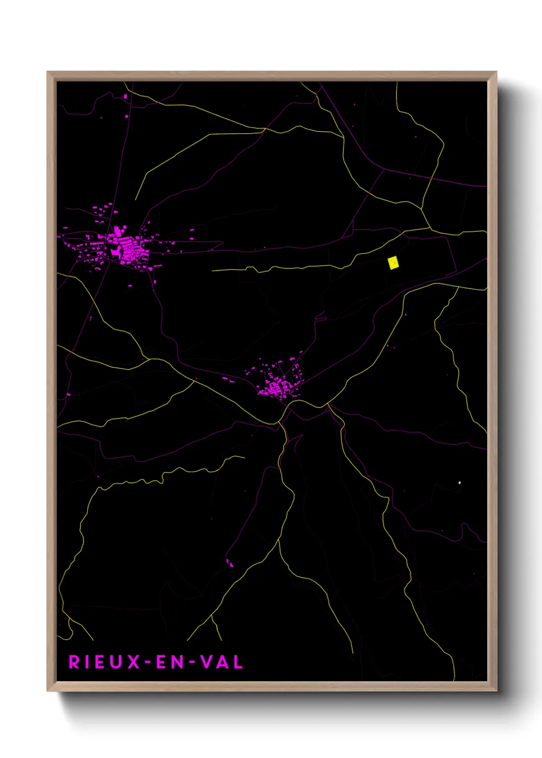 Une affiche de carte sur Rieux-en-Val