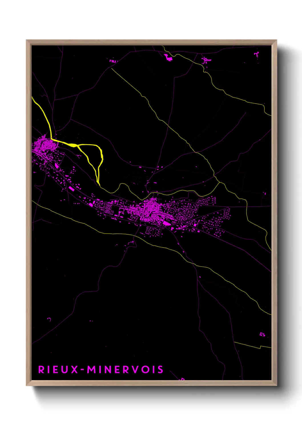 Une affiche de carte sur Rieux-Minervois