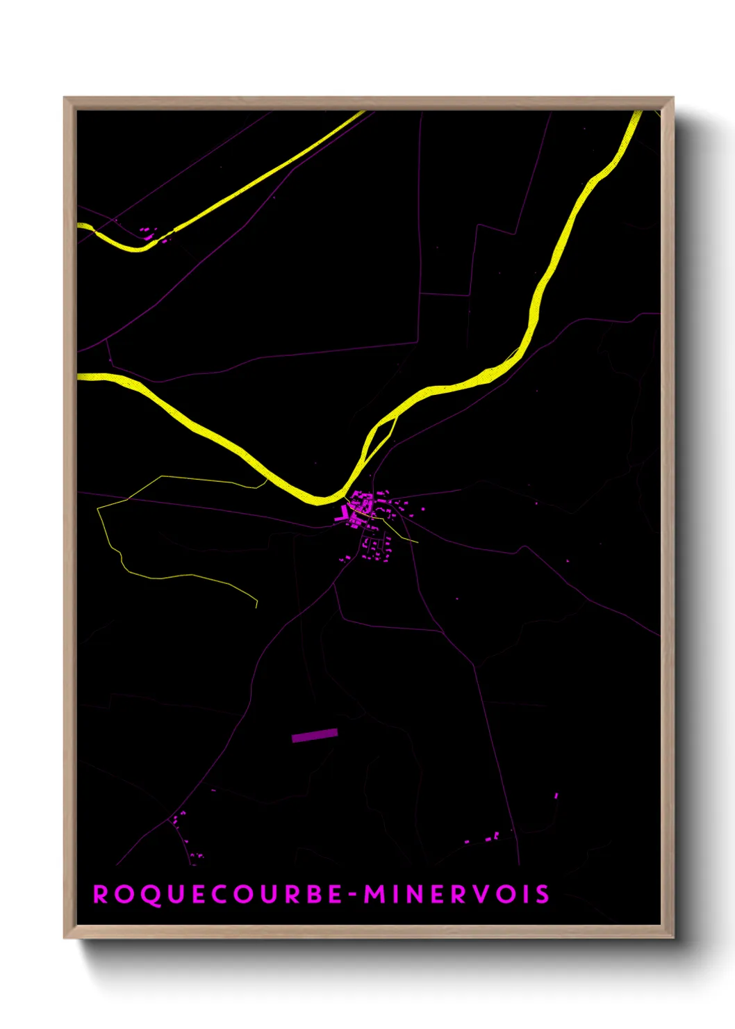 Une affiche de carte sur Roquecourbe-Minervois