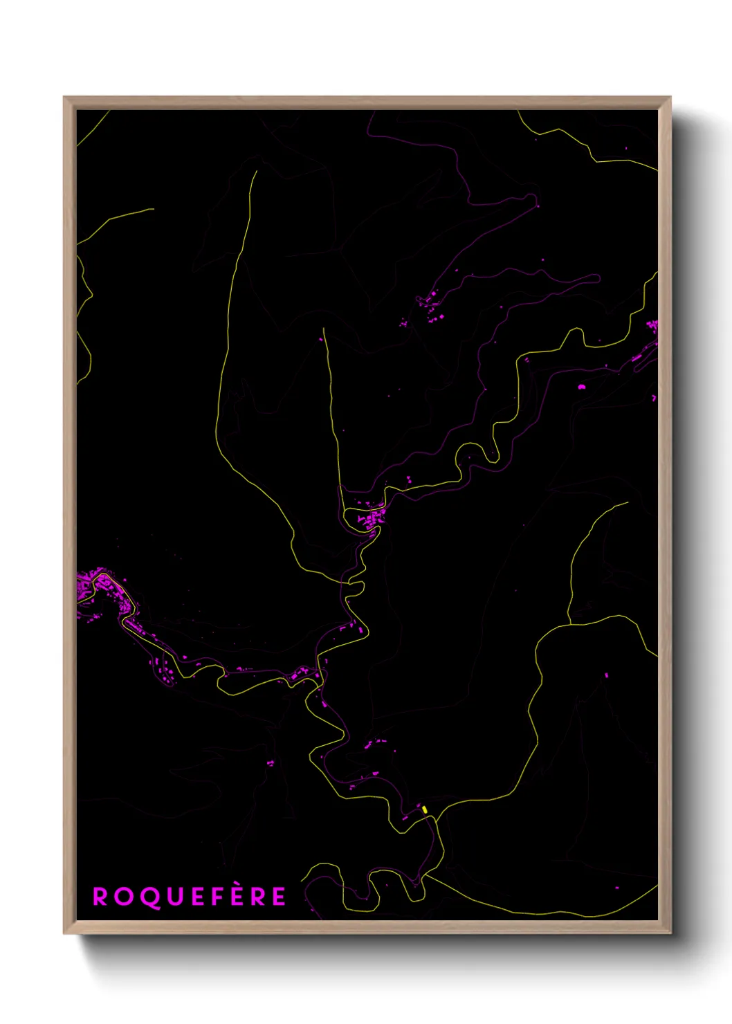 Une affiche de carte sur Roquefère