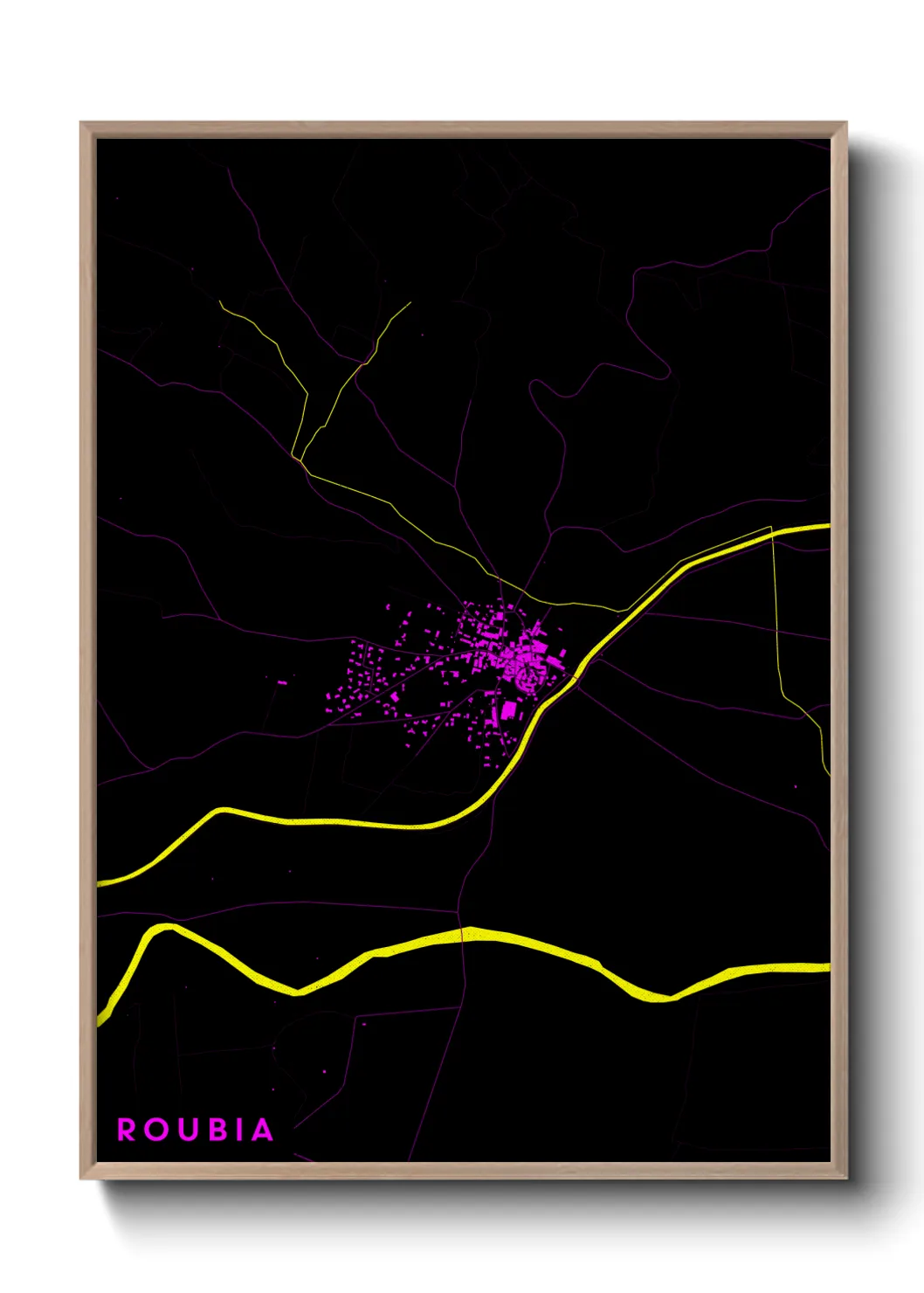 Une affiche de carte sur Roubia